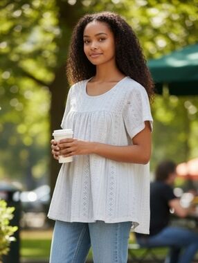 "Your Style" White Cool Short Sleeve Tunic XL